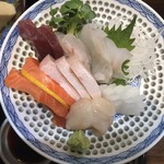 Sushi To Kamameshi Keima - お刺身6種　鯛・はまち・まぐろ・ホタテ・いか・サーモン