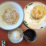 ろあん松田 - 第三のお蕎麦(そば実と殻も一緒に粗挽きした蕎麦)と海老のかき揚げ(オプション)
