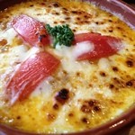 ナマステNIPPON - トマトと茄子のキーマドリアランチセット ¥800 です。サラダとドリンクつきました。 カレーソースがめちゃめちゃ美味しかったです！さすがカレー専門店のドリア！  
      チーズがこんがり焼けてて美味しかった