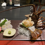 月の花 梟 - 髭ピン30㎝級伊勢海老、平目、大トロ　一人分です♪