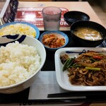 松屋 - プルコギ定食 キムチ780円 ライス特盛無料