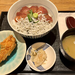 飯場魚金 - ぶりとしらす丼定食