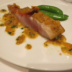 カンテサンス - 下田の金目鯛  黄ピーマンとバジルのソース1