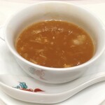 横浜中華街 揚州飯店  - 香鶏の濃厚白湯ふかひれスープ