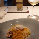 Cucina Italiana Gallura - イカのからすみのパスタにヴェルメンティーノ。抜群の相性。同質を超えて高めあってる。言うことなし。