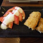 金町製麺 - トマト＋揚げ物