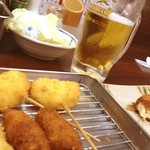 鶏膳 総本店 - ビール冷え冷えです
            ゜ .(◕ฺ ∀◕ฺ )゜ .
