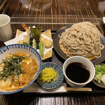蕎麦切塩釜 - 天麩羅せいろ1,280円、玉子丼(小) 390円