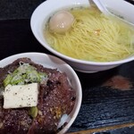 塩そば専門店 桑ばら - 本鮪喉肉丼と塩かけそば