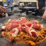 今日はチュクミ＆新宿飯店 - チュクミ鉄板焼きにチャドル（牛肉）追加