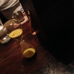 蕎麦 シカモア - お燗器と砂時計（2013.4.17）