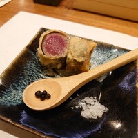 天婦羅 みやしろ - シャトーブリアンの紫蘇巻き