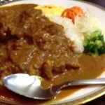 宝石 - ポークカレー、ライスなかり少なめ、900円。お肉、ごろーんごろんでした！2013年4月