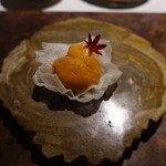 ラ・ヴァガボンド - 雲丹、米粉チップス、チーズ