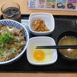 吉野家 - 月見牛とじ丼(大盛)から揚げセット