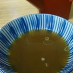 翁そば - そば湯で冷汁も伸ばします！