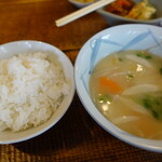 鎗屋町 つぶらや - ご飯とお味噌汁