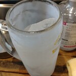 とり源 - ビール2杯後は焼酎！キンキングラスっす！