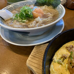 丸源ラーメン - （ランチ）チャーハンセット　
　肉そば&鉄板玉子チャーハン