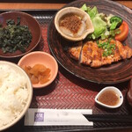 Ootoya - 豚の味噌漬け定食（980）＋ほうれん草胡麻和え（別注）