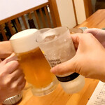 魚市場 小松 - 乾杯～♪