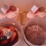 Patisserie SOIR - いちごタルト、モンブラン、桜ムース×２