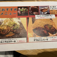 黒毛和牛専門 天の幸山の幸 淀屋橋店  - おすすめセット（結局のところハンバーグランチにハラミをトッピングしてるだけでセットというわけではないようです）