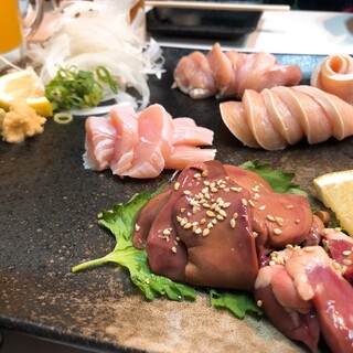 Sashimi using morning ground chicken