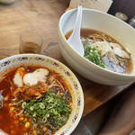 中華そば ひさご - 激辛ピーピーラーメンと大盛りラーメン