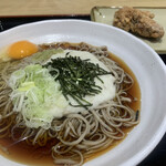 Ogiso Seifunjo - ◯ぶっかけとろろ蕎麦に生卵トッピング＋葱たっぷりのせ　　◯ミニ山賊焼
