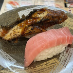Sushi Matsu - 炙りうなぎ（１貫）130円　本鮪中トロ（１貫）160円