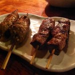 さば銀 - 串焼き（あみレバー、つみれ）