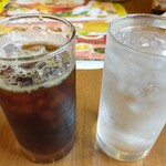 ココス - まずは水とアイスコーヒー