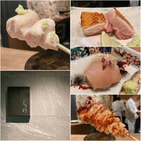 炭火焼鳥 とり将 - 鳥刺（胸肉昆布〆、もも肉のたたき）ささみ、かしわ