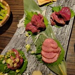 九州料理 九州炎 - 馬刺し5点盛り