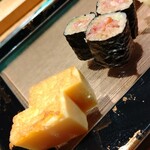 渋谷 鮨 清水 - 〆（玉子とヒモ細巻き）