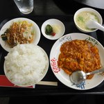 中国館 - エビチリ定食　ライス大盛り