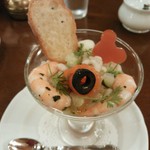 リストランテ　ディ・カナレット - 海老のマリネとスモークサーモン、キャロットムースのカクテル仕立て