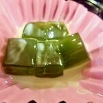 夢の風 とみや - 「抹茶寒天＠日替わり弁当」甘くて豆乳がけ