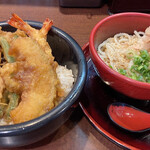 Tendon Asahi - 天丼 ぶっかけうどんセット