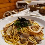 パスタフレンド - イカとアサリの和風醤油スパゲッティ