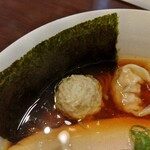 らーめん 鶏喰 - 海苔 鶏団子 鶏ワンタン