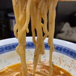 中華そば べんてん - 塩油そばスープ割の麺リフト