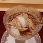 日本料理 柳燕 - 和栗のモンブラン、塩ミルクアイスと