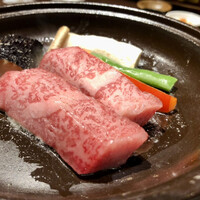 博多中洲 旬菜万葉 - 佐賀牛ロース！バターで焼きます。