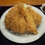お食事処 大原 - 海老フライ1鯵フライ3の定食