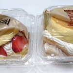 Misuta- Burokkori- - 「いちごパンケーキサンド」「桃パンケーキサンド」。