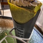 クレープアンドカフェ ヴァーチュ - 2022.09 チョコクリームナッツ(￥460)、抹茶生地(￥60)。
      気分で抹茶！