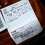 タンドゥール - サグチキンの材料表示