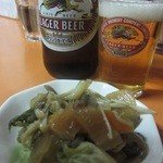 飛龍中華料理店 - ビールと付きだしありがとう